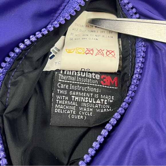 Vtg Columbia Mens Reversible Puffer Jacket Sz Large 90s Black/Purple Insulated - Picture 5 of 10